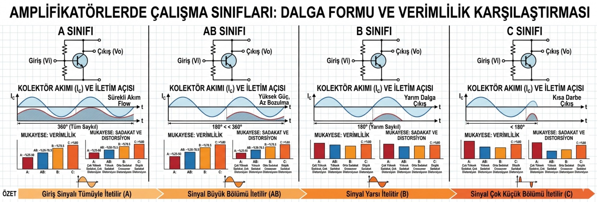 Amplifikatörlerde Çalışma Sınıfları